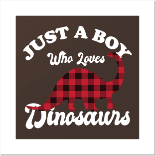 Just A Boy who loves Dinosaurs Posters and Art